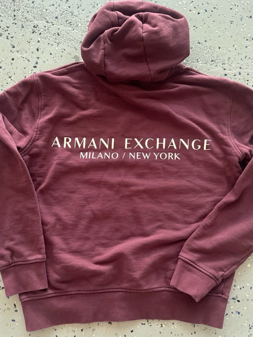 Armani Exchange Men's Burgundy Crewneck Sweatshirt with Logo